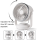 Ventilateur De Bureau Rechargeable Avec Oscillation Automatique Batterie 6000 mAh Éclairage LED Et 4 Vitesses - www.yonis-sho...