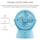 Ventilateur De Bureau Portable Rechargeable USB Silencieux Avec Lampe D’Ambiance À 3 Éclairages Réglables - www.yonis-shop.com