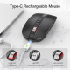 Souris Sans Fil 2400DPI Dual Mode 2.4GHz Bluetooth 5.1 Métallique Grise Haute Précision 6 Boutons Mute Design Longue Durée Ba...