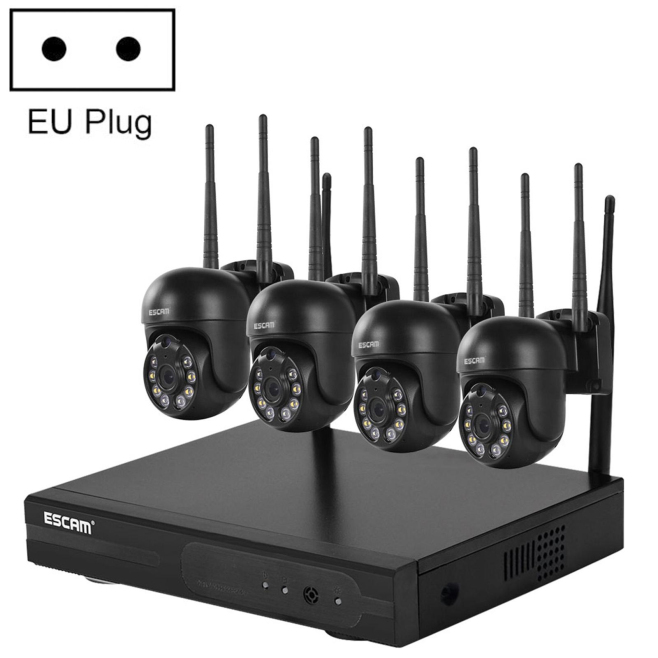 Camera Surveillance HD 3MP 8CH Sans Fil Vision Nocturne Couleur Audio Bidirectionnel Stockage Cloud Détection Mouvement Monit...