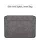 Sacoche Ordinateur Portable Élégante Et Légère En Peau De Mouton Gris Espace Profond 14.1-15.4 Pouces Résistante À L'eau Et T...