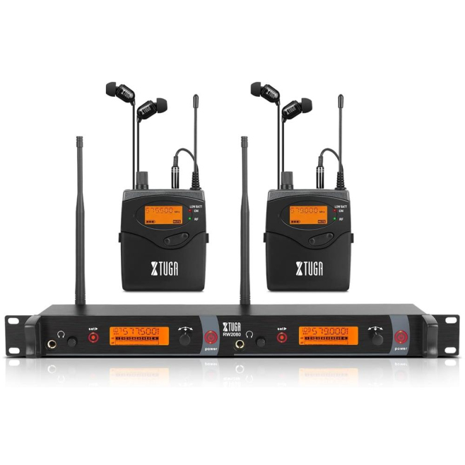 Microphone Sans Fil UHF Pour Chanteur Sur Scène Avec Système De Moniteur In-Ear Et 2 BodyPacks - www.yonis-shop.com