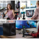 Microphone USB Pour Enregistrement Vocal Avec Lumière RGB et Support Stable Pour Podcasts Streaming et Réunions En Ligne - ww...