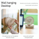 Ventilateur De Table Et Mural Pliable Orientable À 90° Batterie 4000mAh Veilleuse Intégrée - www.yonis-shop.com