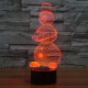 Lampe Créative 3D Bonhomme de Neige 7 Couleurs LED Tactile 0.5W USB Piles AA - www.yonis-shop.com