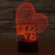 Lampe 3D Love Coeur 7 Couleurs Ampoule LED Tactile 0.5W USB Chambre Salon Hall Couloir Décoration Intérieur - www.yonis-shop.com