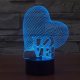 Lampe 3D Love Coeur 7 Couleurs Ampoule LED Tactile 0.5W USB Chambre Salon Hall Couloir Décoration Intérieur - www.yonis-shop.com
