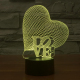 Lampe 3D Love Coeur 7 Couleurs Ampoule LED Tactile 0.5W USB Chambre Salon Hall Couloir Décoration Intérieur - www.yonis-shop.com