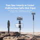 Perche Selfie Trépied À Ouverture Automatique Télécommande Bluetooth Filetage 1/4 Pour Smartphone Et Caméra Sportive - www.yo...