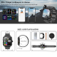 Montre Connectée Étanche IP68 Écran 2.1 Pouces Bluetooth Appels et Notifications Fréquence Cardiaque et Oxygène Noir Acier - ...