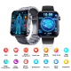 Montre Connectée Écran 2.1 Pouces Appels Bluetooth Analyse ECG Composition Sanguine 50 Modes Sportifs Silicone Noir Gris - ww...