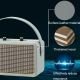 Enceinte Bluetooth Portable Effet Cuir Son Haute Qualité Avec Microphones Karaoke Autonomie Longue Durée Bois Gris - www.yoni...