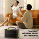 Enceinte Bluetooth Party Double Micro Avec Basses Puissantes Bluetooth 5.3 et Lumière RGB - www.yonis-shop.com