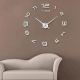 Horloge Murale Moderne 3D Miroir Sans Cadre Décoration Maison Bureau Chambre Salon Cuisine 100x100cm Argentée - www.yonis-sho...