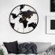Horloge Murale En Fer Art 3D Avec Carte Du Monde Décorative Pour Salon Chambre Et Plus - www.yonis-shop.com