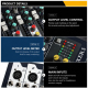 Table De Mixage Audio 7 Canaux Pour Streaming Live Bluetooth Avec Alimentation Fantôme 48 V 16 Effets Numériques Lecture MP3 ...