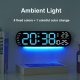 Horloge Murale LED Avec Affichage Numérique Et Lumière D'Ambiance Pour Salon Ajustement Luminosité Et Télécommande - www.yoni...