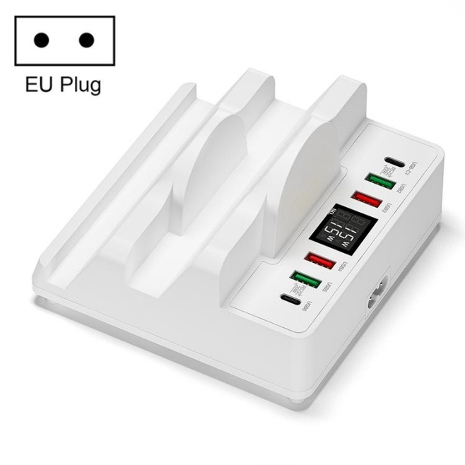 Chargeur Sans Fil Multifonctionnel Avec Support Téléphone Et Affichage Courant Chargement Simultané Pour Tous Vos Appareils P...