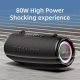 Enceinte Waterproof Bluetooth Portable 80W Avec Microphones Intégrés Et Effets Lumineux RGB - www.yonis-shop.com