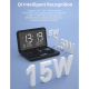 Chargeur Sans Fil 15W Avec Calendrier Perpétuel Réveil et Miroir Pliable Pour Bureau - www.yonis-shop.com