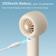 Mini Ventilateur Portable Rechargeable À Main Turbo 3 Vitesses Silencieux 35 dB USB C 2000 mAh Blanc - www.yonis-shop.com