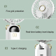Mini Ventilateur Portable Pliable À Main Tour De Cou Et De Bureau Avec Affichage Numérique 5 Vitesses Recharge USB Type C - w...