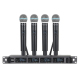 Microphone Sans Fil UHF 4 Canaux Avec Récepteur Métallique Et Écran LCD Pour Événements Extérieurs