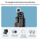 Perche À Selfie Acier Inoxydable Bluetooth 1.8m Rétractable 360° Rotation Anti-Tremblement Polyvalente Pour Photos Vidéos Et ...