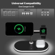 Chargeur Sans Fil 3 En 1 Aluminium Pour Smartphone iWatch AirPods Avec Lumière Ajustable - www.yonis-shop.com