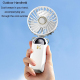 Mini Ventilateur Portable Pliable À Main Tour De Cou Et De Bureau Avec Affichage Numérique 5 Vitesses Recharge USB Type C - w...