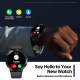 Montre Connectée Écran Rond HD 1.3 Pouces Appels Vocaux Surveillance Santé Étanche IP68 Autonomie 14 Jours Bluetooth 5.0 Noti...