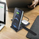 Chargeur Sans Fil 3-en-1 Pliable et Portable Pour Appareils Multiples Noir Puissance 15W - www.yonis-shop.com