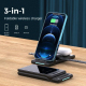 Chargeur Sans Fil 3-en-1 Pliable et Portable Pour Appareils Multiples Noir Puissance 15W - www.yonis-shop.com