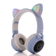 Casque Bluetooth 5.0 Chat Mignon Avec Micro Et Lumière LED, Radio FM, Micro SD, Pliable, Idéal Cadeau Pour Enfants et Ados - ...