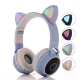 Casque Bluetooth 5.0 Chat Mignon Avec Micro Et Lumière LED, Radio FM, Micro SD, Pliable, Idéal Cadeau Pour Enfants et Ados - ...