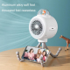 Ventilateur Portable Pour Poussette Sans Pales Oscillant 3 Vitesses Rechargeable USB Avec Support Téléphone Blanc - www.yonis...
