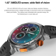 Montre Connectée Étanche IP68 Avec Appels Bluetooth Et Suivi Cardiaque Multisport Écran 1.43 Pouces Contrôle Musique et Santé...