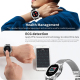 Montre Connectée Étanche IP68 1.54 Pouces Bluetooth 4.2 Contrôle Musique Rappel Appel Moniteur Pression Artérielle Paiement I...