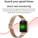 Montre Connectée Étanche IP67 Écran Couleur 1.22 Pouces Suivi Sommeil Rythme Cardiaque Rappel Cycle Menstruel Bracelet Rouge ...