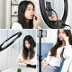 Kit Anneau Lumineux LED Pour Streaming 36 Ou 45 cm Avec Trépied 2.1 m 6 Pinces Téléphone Et Perche Microphone - www.yonis-sho...
