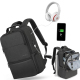 Sac À Dos Ordinateur Anti-Vol Extensible 19 Pouces Avec Port USB Et Compartiment RFID Pour Voyage Et Travail Noir - www.yonis...
