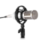Microphone Studio Enregistrement Condensateur Avec Support Antichoc Compatible PC Mac Pour Diffusion En Direct KTV - www.yoni...