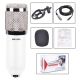 Microphone Studio Enregistrement Condensateur Avec Support Antichoc Compatible PC Mac Pour Diffusion En Direct KTV - www.yoni...