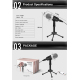 Microphone Professionnel Pour Jeux Vidéo Et Diffusion En Direct Avec Trépied Et Câble 1.8m Compatible PC Et Mac - www.yonis-s...