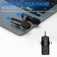 Microphone Sans Fil 2 en 1 Compatible iPhone Android Compact et Portable Plug and Play avec Réduction de Bruit et Autonomie L...