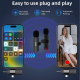 Microphone Sans Fil 2 en 1 Compatible iPhone Android Compact et Portable Plug and Play avec Réduction de Bruit et Autonomie L...
