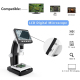 Microscope HD 1080P Écran 4.3 Pouces Grossissement 1000x Avec Lumière LED Non-Glissant Compatible Windows Et Mac - www.yonis-...