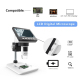 Microscope HD 1080P Avec Écran LCD 4.3 Pouces Pour Réparation De Téléphone Portable Grossissement 1000x Avec Lumière LED Brac...