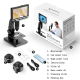 Microscope Électronique Numérique 7 Pouces 2000X Pour Observation Cellulaire Microbienne Avec Écran HD et Lumières LED - www....