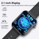 Montre Connectée Écran 2.1 Pouces Appels Bluetooth Analyse ECG Composition Sanguine 50 Modes Sportifs Silicone Noir Gris - ww...
